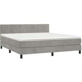  Box spring postelja z vzmetnico LED svetlo siva 180x200cm žamet, (20790112) | Shoptok.si