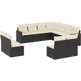  11-dijelni set vrtnih sofa od poliratana s jastucima crni | shoptok.hr