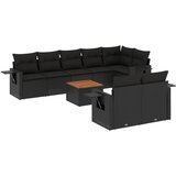  9-dijelni set vrtnih sofa s jastucima crni od poliratana | shoptok.hr