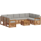  Setovi sofa 10 pcs Prirodna i svijetlo siva Čvrsto drvo akacije | Eponuda.com