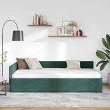 vidaXL Kotna postelja Temno zelena 90 x 190 cm Samet in sodobno leseno, (5000069340) | Shoptok.si