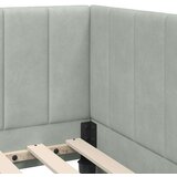 vidaXL Kutni okvir kreveta s uzglavljem Svjetlosiva 90 x 200 cm Baršun | shoptok.hr