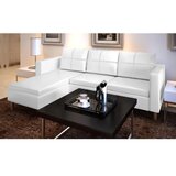 vidaXL Sekcijska sofa za 3 osobe, umjetna koža, bijela | shoptok.hr