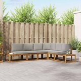  Set vanjskih sofa s jastukom 6 Komad Prirodna i svijetlo siva | shoptok.hr