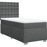vidaXL Krevet s oprugama i madracem tamnosivi 90 x 190 cm od tkanine | shoptok.hr