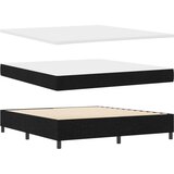 Box Spring Krevet s Madracem i Klupom Crni 180x200 cm Tkanina | shoptok.hr