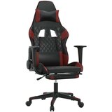  Gaming stol z oporo za noge črno in vinsko rdeče umetno usnje, (21152274) | Shoptok.si