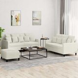  3-dijelni set sofa s jastucima krem baršunasti | Eponuda.com