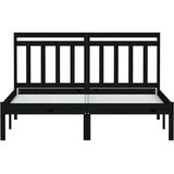 Okvir za krevet od masivne borovine crni 140 x 190 cm crni | Eponuda.com