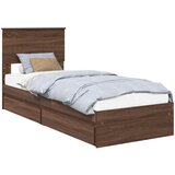 vidaXL Postelja s shranjevanjem Rjav hrast 75 x 190 cm Konstruiran les, (5000106181) | Shoptok.si