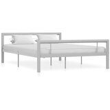  Okvir za krevet sivo-bijeli metalni 140 x 200 cm Cijene