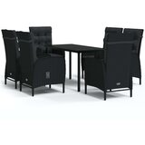  7-dijelni vrtni blagovaonski set s jastucima crni | shoptok.hr