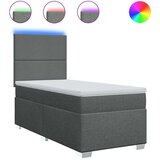 vidaXL Box spring postelja z vzmetnico temno siva 100x200 cm blago | Shoptok.si