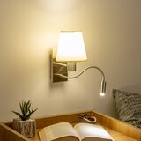  Brilagi - LED zidna lampa NUBILA 1xE27/25W/230V+LED/3W matni hrom/krem | Eponuda.com