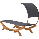 Vanjski ležaj s krovom 100x200x126 cm savijeno drvo antracit | shoptok.hr