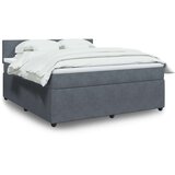 vidaXL Box spring postelja z vzmetnico temno siva 180x200 cm žamet | Shoptok.si