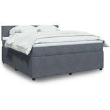 vidaXL Krevet s oprugama i madracem tamnosivi 180x200 cm baršunasti | shoptok.hr