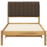  Krevetni okvir s tapiciranim uzglavljem Bijelo isprana i taupe - Bijelo isprana i taupe 90 x 190 cm | shoptok.hr