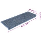  Samoljepljivi otirači za stepenice 15 kom 65x21x4 cm plavi | shoptok.hr