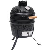 vidaXL Kamado žar za dimljenje 2 v 1 iz keramike 56 cm črn cene