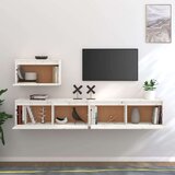 TV ormarići 3 kom bijeli od masivne borovine | shoptok.hr