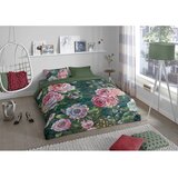 Good Morning Zelena pamučna posteljina za krevet za jednu osobu/za produženi krevet 140x220 cm Fleur – | shoptok.hr