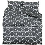  Set posteljine za poplun sivi 200x200 cm pamučni | shoptok.hr