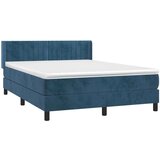 vidaXL Krevet s oprugama i madracem tamnoplavi 140x200 cm baršunasti | shoptok.hr