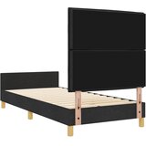  Krevetna konstrukcija s uzglavljem Crna 90 x 190 cm tkanina | shoptok.hr