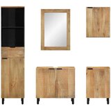  5-dijelni set kupaonskog namještaja smeđi mango od punog drveta | shoptok.hr