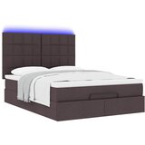  Otomanski krevet s madracem i LED tamnosmeđi 140x190 cm tkanine | Eponuda.com