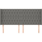  Uzglavlje s ušima tamnosivo 183x16x118/128 cm od tkanine | shoptok.hr