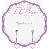 Tutu Biju Modni uhančki Drop hearth 3.3 mm,Crystal | Shoptok.si