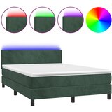  The Living Store Box spring postelja z vzmetnico LED tem. zelena 140x200cm žamet - Box Spring Postelja, (21491371) | Shoptok.si