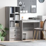 vidaXL Stol s skladištem Siva Sonoma Inženjersko drvo | shoptok.hr