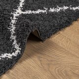  Čupavi tepih PAMPLONA s visokim vlaknima crni-krem 120 x 170 cm | shoptok.hr