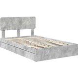  Postelja s shranjevanjem z vzglavjem Betonsko siva 150 x 200 cm, (5000106350) | Shoptok.si