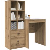 vidaXL Stol s ladicama Umjetni hrast Konstruirano drvo | shoptok.hr