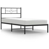 vidaXL Metalni okvir za krevet s uzglavljem crni 100x200 cm | shoptok.hr