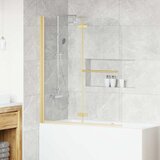 vidaXL Ograda za tuš Zlatno 120 x 140 cm ESG staklo i aluminij | shoptok.hr