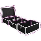  Kovčeg za šminku 37 x 24 x 40 cm crni aluminijski | shoptok.hr