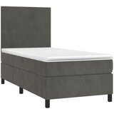 Box spring krevet s madracem tamnosivi 100x200 cm baršunasti | shoptok.hr