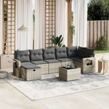  8-dijelni set vrtnih sofa od poliratana s jastucima svjetlosivi | shoptok.hr