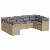  The Living Store Vrtna garnitura 9-delna z blazinami bež poli ratan - Vrtna Sedežna Garniture, (21451178) | Shoptok.si
