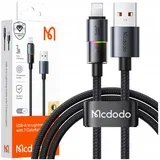 USB KABEL ZA HITRO POLNJENJE ZA IPHONE LIGHTNING 3A 36W 1M LED ČRN, (5000334542)
