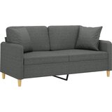  Dvosjed s ukrasnim jastucima tamnosivi 140 cm od tkanine | shoptok.hr