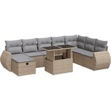 vidaXL 9-dijelni set vrtnih sofa s jastucima bež od poliratana | shoptok.hr