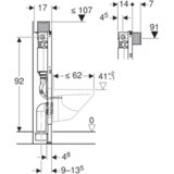 Geberit Duofix element za konzolnu WC šolju, 98 cm, sa ugradnim vodokotlićem Omega 12 cm | ePonuda.com