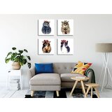 Wallity FRJ22 multicolor decorative canvas painting (4 pieces) Cene