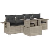 Maison Chic Seti vrtnega pohištva - Vrtna garnitura - Vrtni pohištvo set 5-delna z blazinami siv poli ratan, (21815704) | Shoptok.si